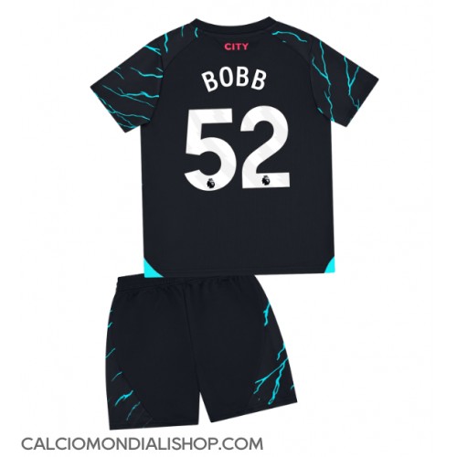 Maglie da calcio Manchester City Oscar Bobb #52 Terza Maglia Bambino 2023-24 Manica Corta (+ Pantaloni corti)